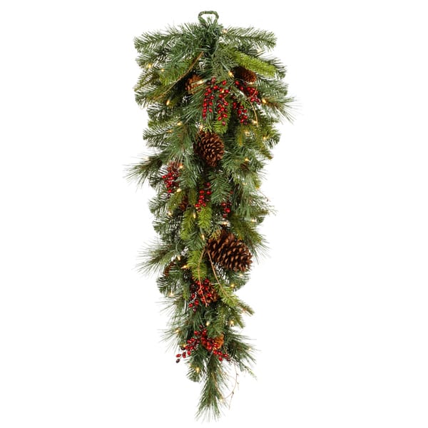Vickerman 36-inch Cibola Mix Berry Teardrop Swag with 50 Clear Dura-Lit ...