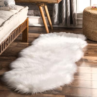 Brooklyn Rug Co Double Faux Flokati Sheepskin Shag Runner Rug