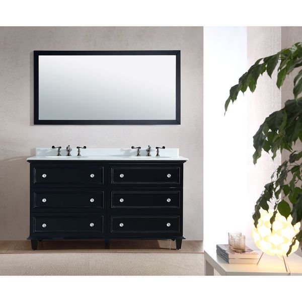 Luna Collection Marble Countertop 60-inch Double Vanity - Free ... Luna Collection Marble Countertop 60-inch Double Vanity - Free ...