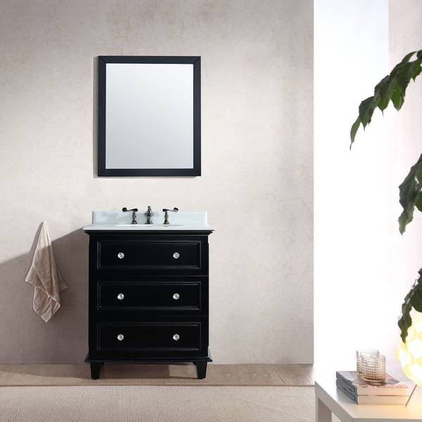 Luna Collection 30-inch Vanity with Marble Countertop