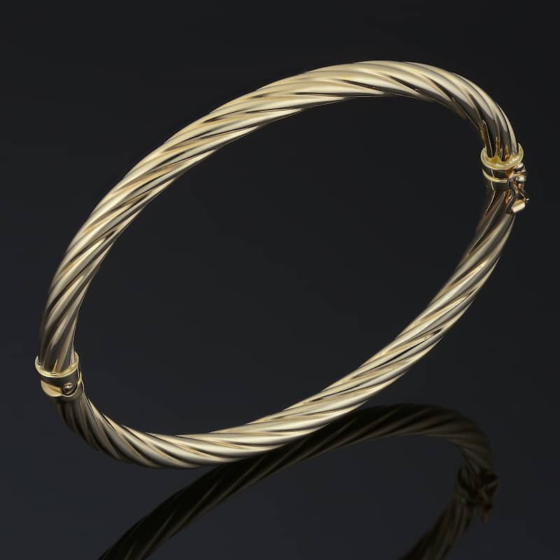 Fremada Italian 14k Yellow Gold 5-mm High Polish Twist Bangle Bracelet