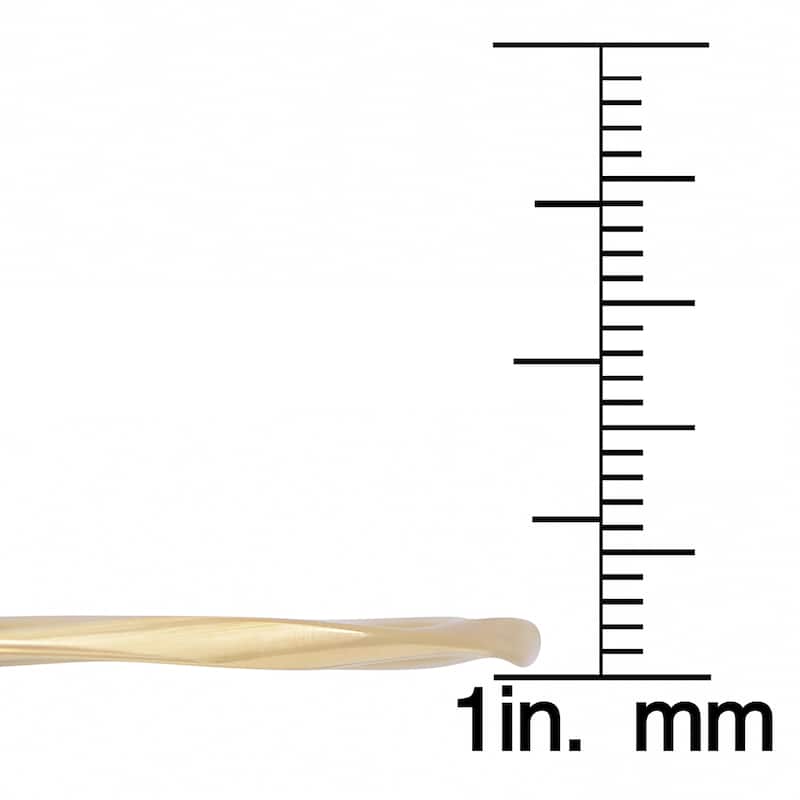 Fremada Italian 14k Gold 2.5-mm Polish Twisted Slip-on Bangle Bracelet (yellow or white)