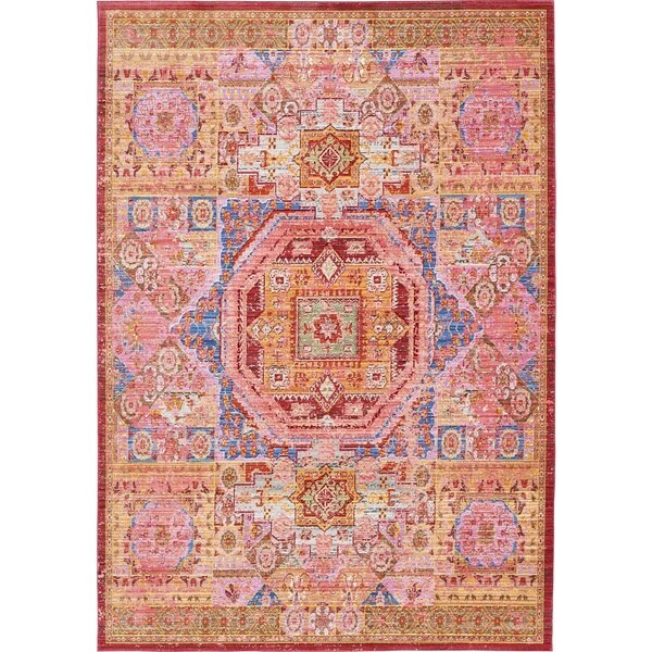 Turkish Aria Orange Polypropylene Rug (6' x 8' 11) Free Shipping