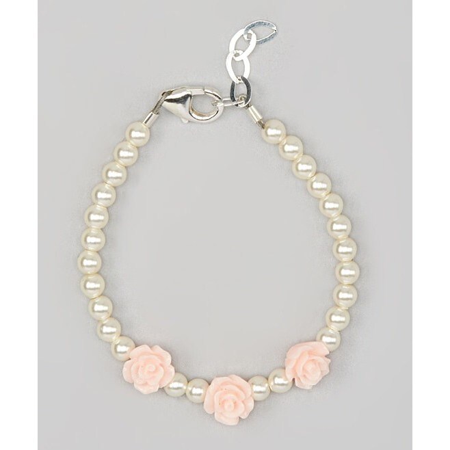 sterling silver flower girl bracelet