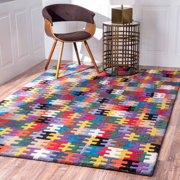 Nuloom Multi Handmade Wool Puzzle Kids Area Rug 12352769 Nuloom Multi Handmade Wool Puzzle Kids