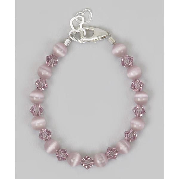 Crystal Dream Luxury Purple Cats Eye Beads With Crystals Crystal Dream Luxury Purple Cats Eye Beads With Crystals Infant Bracelet