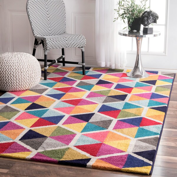 Nuloom Contemporary Triangle Mosaic Multi Rug 8 X 10 Free Nuloom Contemporary Triangle Mosaic Multi Rug