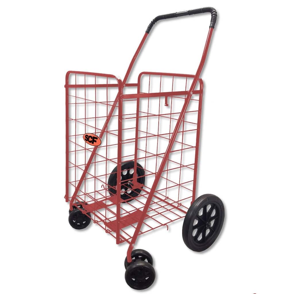 Red Utility/Shopping Cart with Pivot Wheels