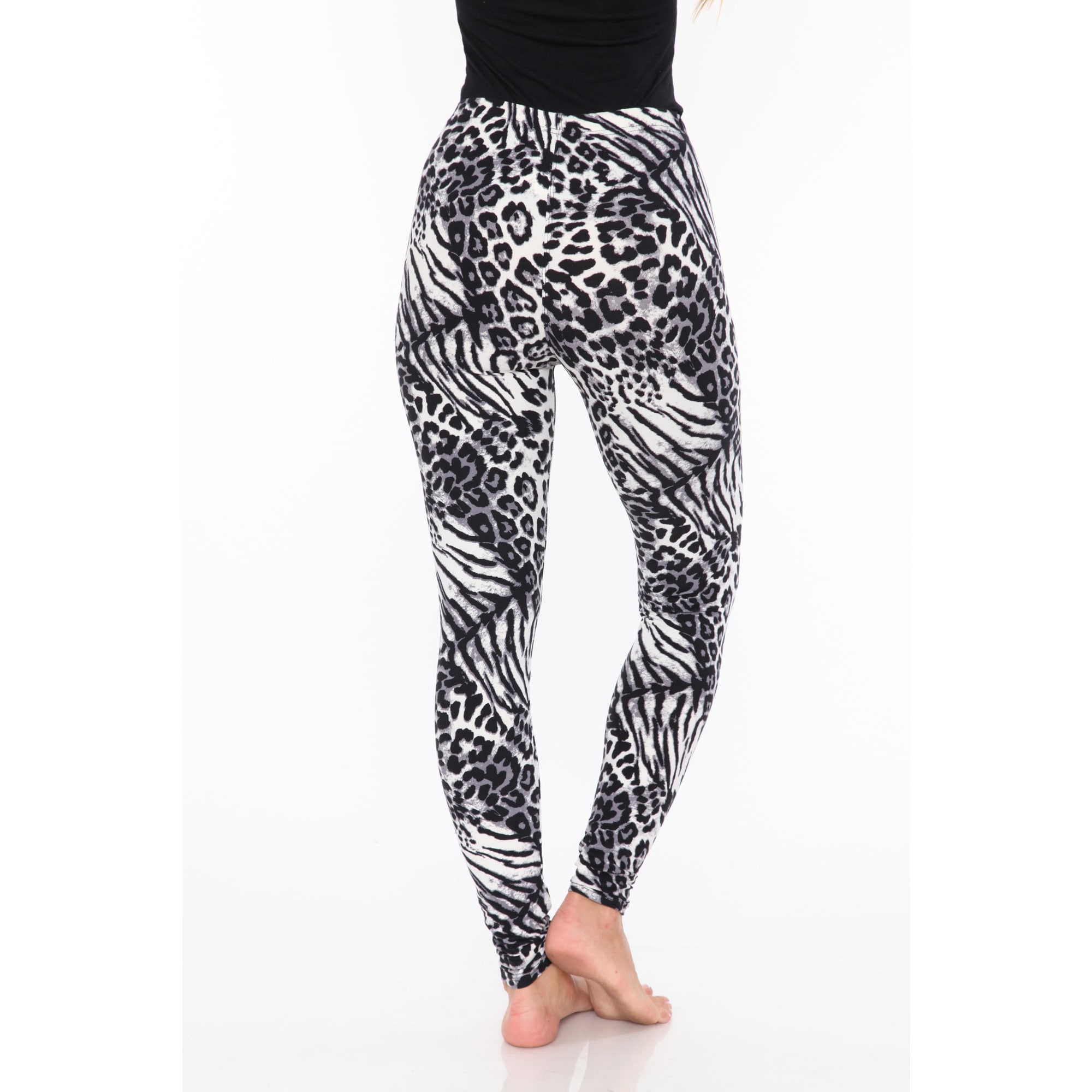 white printed leggings