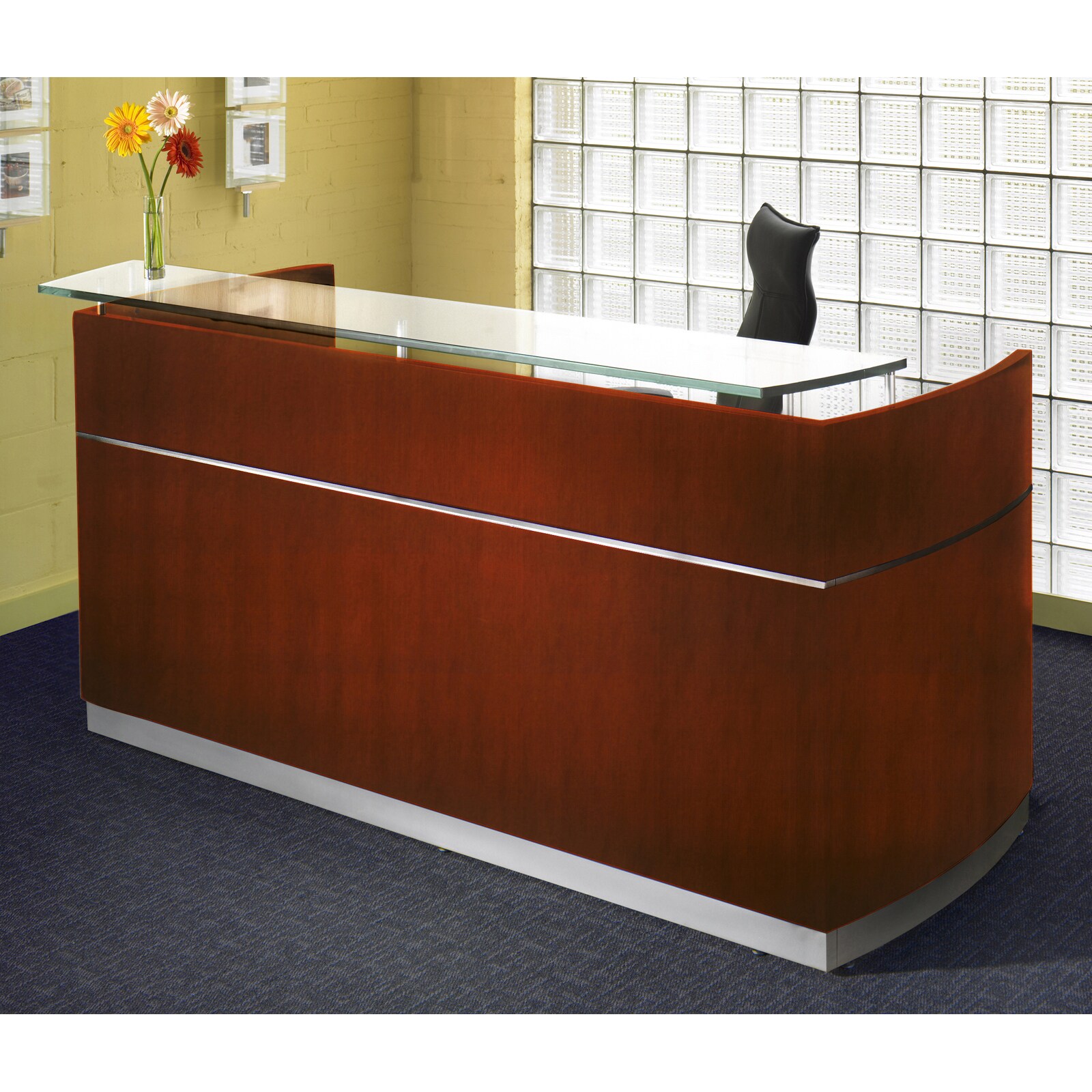 Shop Mayline Napoli Freestanding Reception Station With Glass