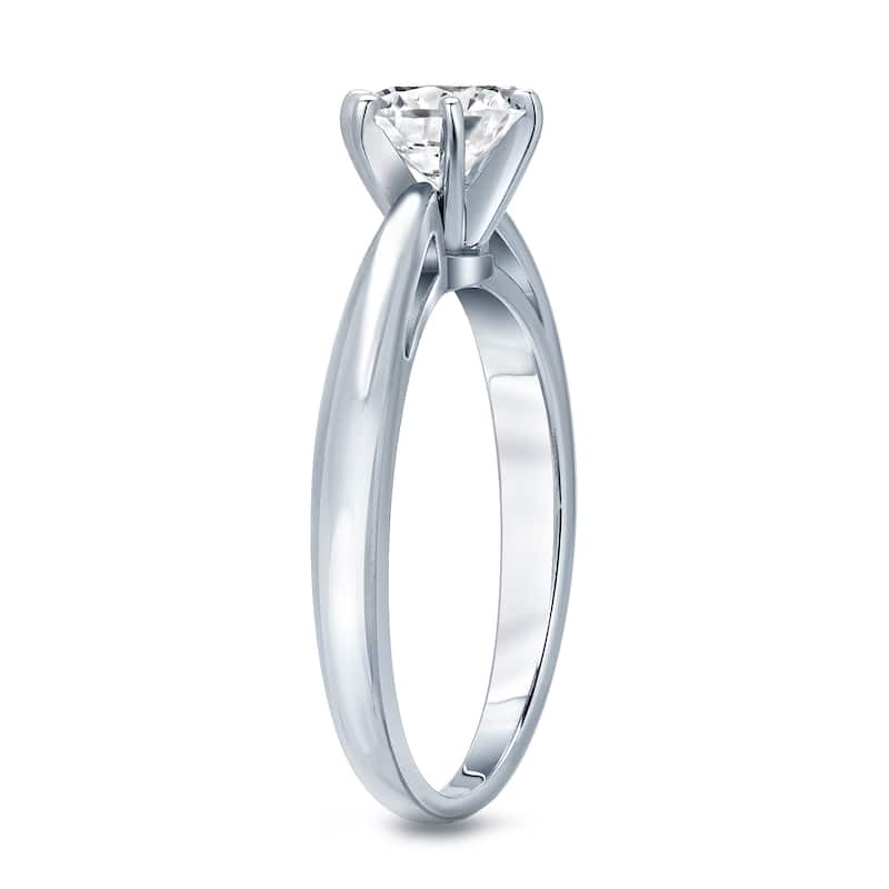 Auriya 14k Gold 1/4 carat TW 6-Prong Round Solitaire Diamond Engagement Ring