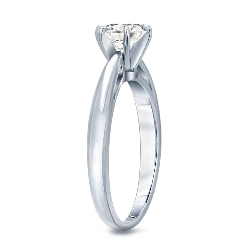 Auriya 14k gold 1 carat TW 6-Prong Solitaire Diamond Engagement Ring (J-K, I1-I2)