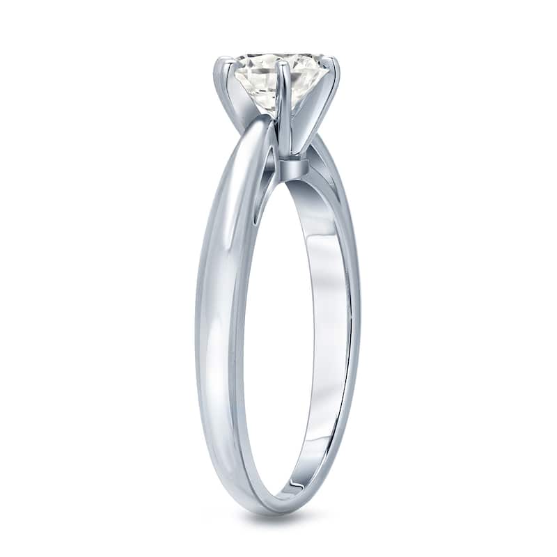 Auriya 14k gold 3/4 carat TW 6-Prong Solitaire Diamond Engagement Ring