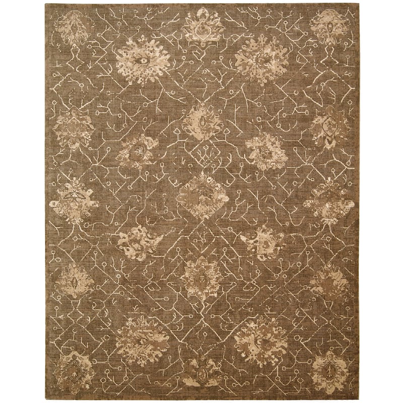 Nourison Silken Allure SLK08 Area Rug - 12' x 15' - Brown - Runner/Rectangle