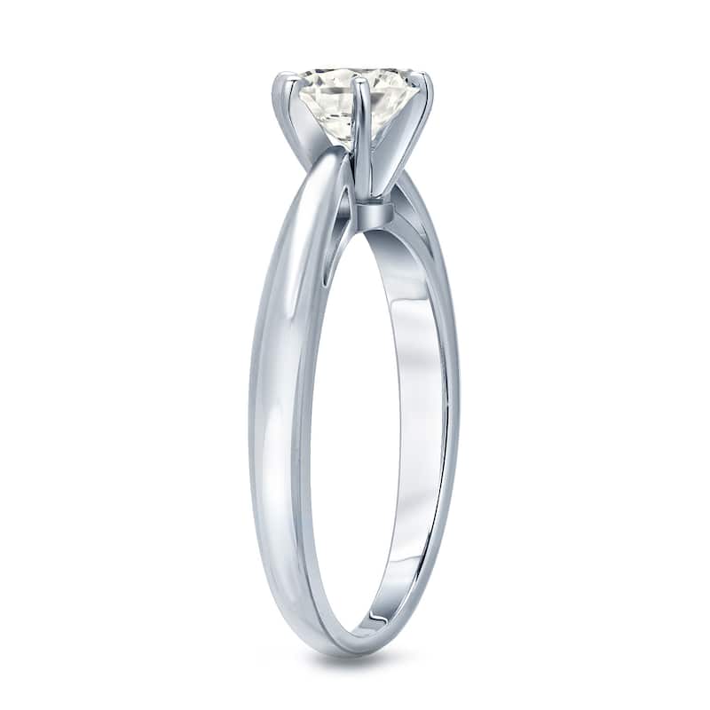 Auriya 14k gold 1/2 carat TW 6-Prong Solitaire Diamond Engagement Ring (J-K, I1-I2)