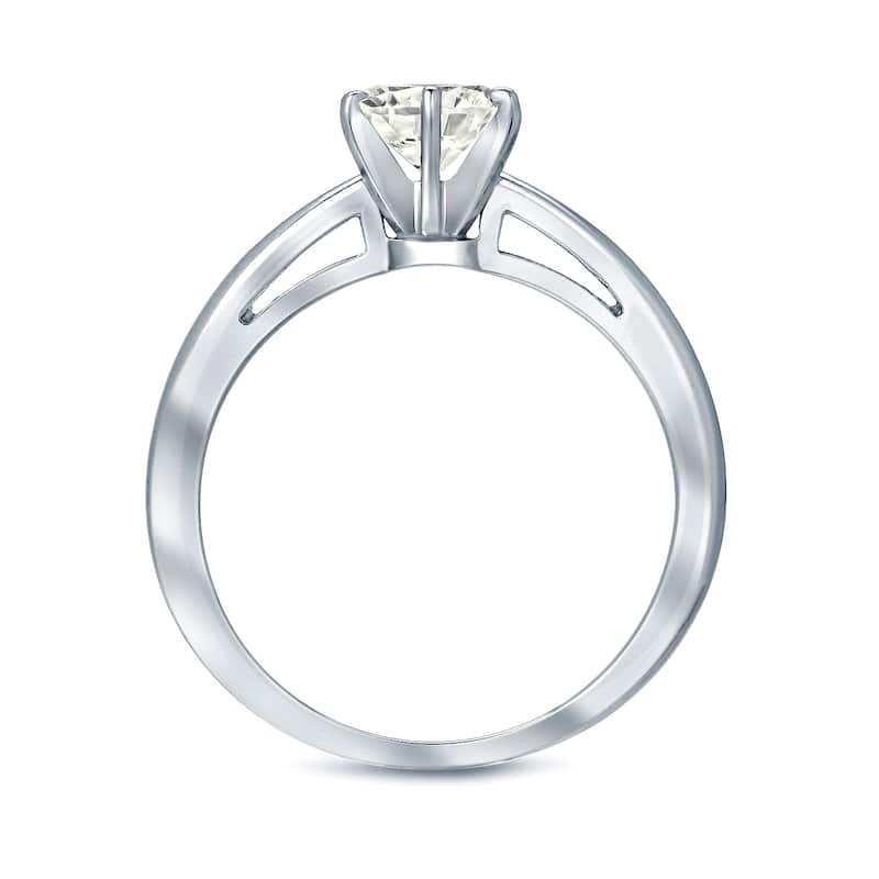 Auriya 14k gold 1/2 carat TW 6-Prong Solitaire Diamond Engagement Ring (J-K, I1-I2)
