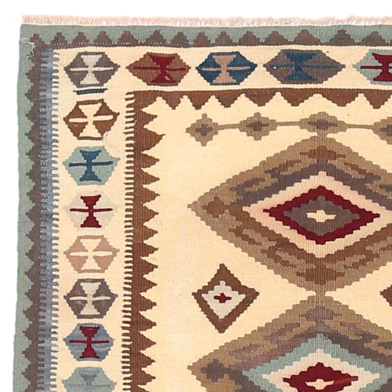Handmade One-of-a-Kind Wool Mimana Kilim (Afghanistan) - 3'1 x 4'6