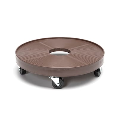 Plastic 16-inch Plant Dolly with Hole - Espresso