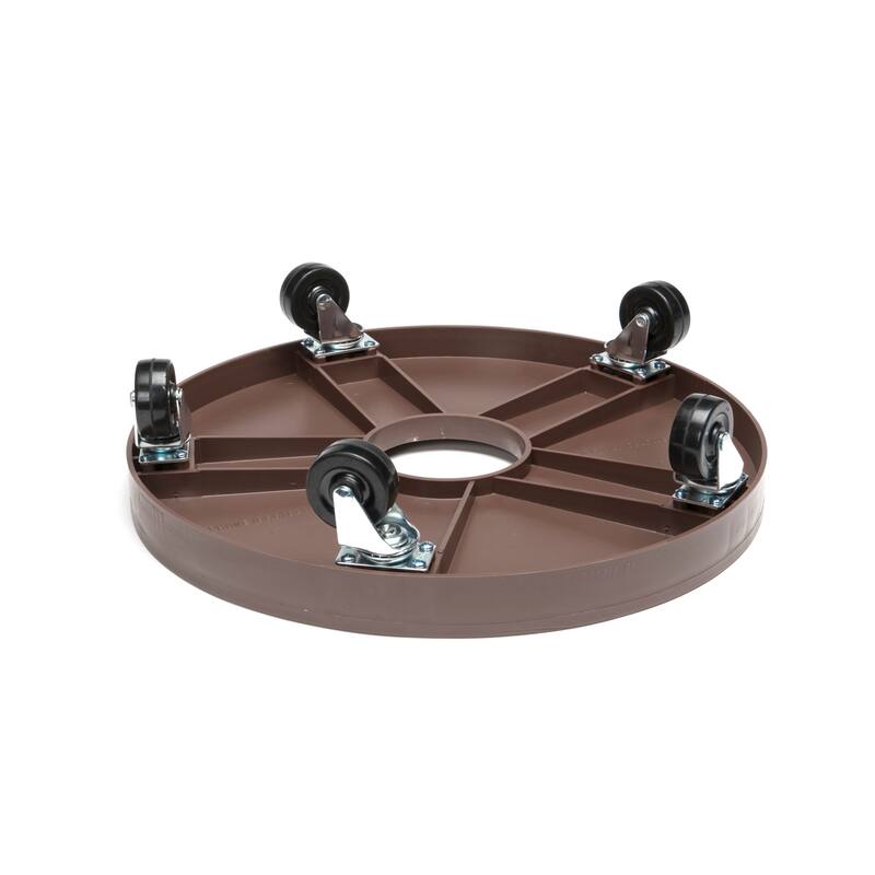 Plastic 16-inch Plant Dolly with Hole - Espresso