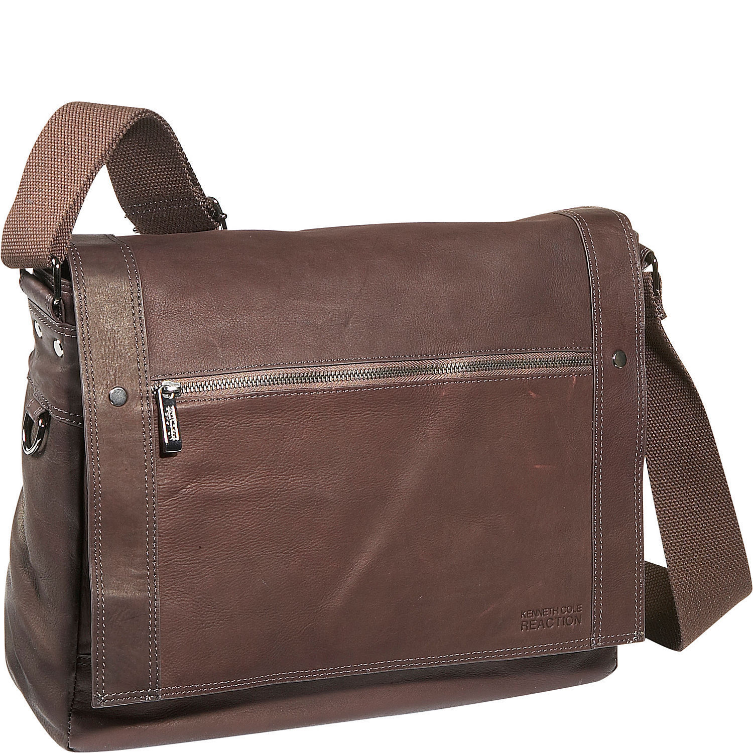 kenneth cole leather messenger bag