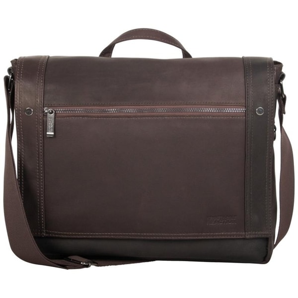 kenneth cole colombian leather flapover messenger bag