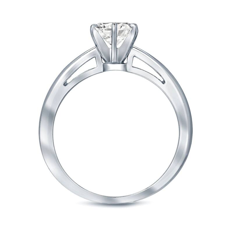 Auriya 14k Gold 1/2 carat TW 6-Prong Round Solitaire Diamond Engagement Ring