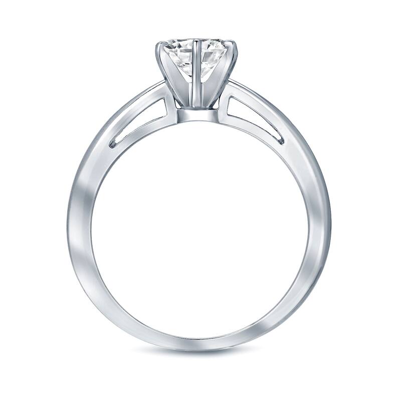 Auriya 14k Gold 1/2 carat TW 6-Prong Round Solitaire Diamond Engagement Ring