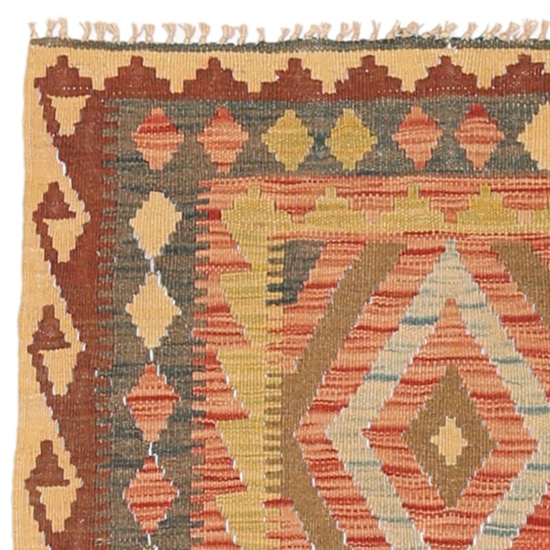Handmade One-of-a-Kind Wool Mimana Kilim (Afghanistan) - 2'8 x 3'7