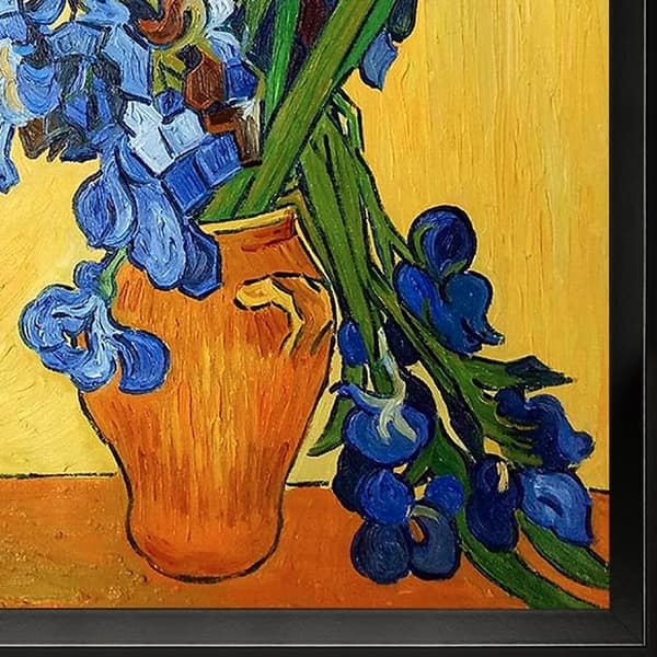 20X24 Multi overstockArt VG412-FR-15820X24 Irises in a Vase with Studio Black Wood Framed Hand Painted Oil Reproduction 20X24 Multi overstockArt VG412-FR-15820X24 Irises in a Vase with Studio Black Wood Framed Hand Painted Oil Reproduction