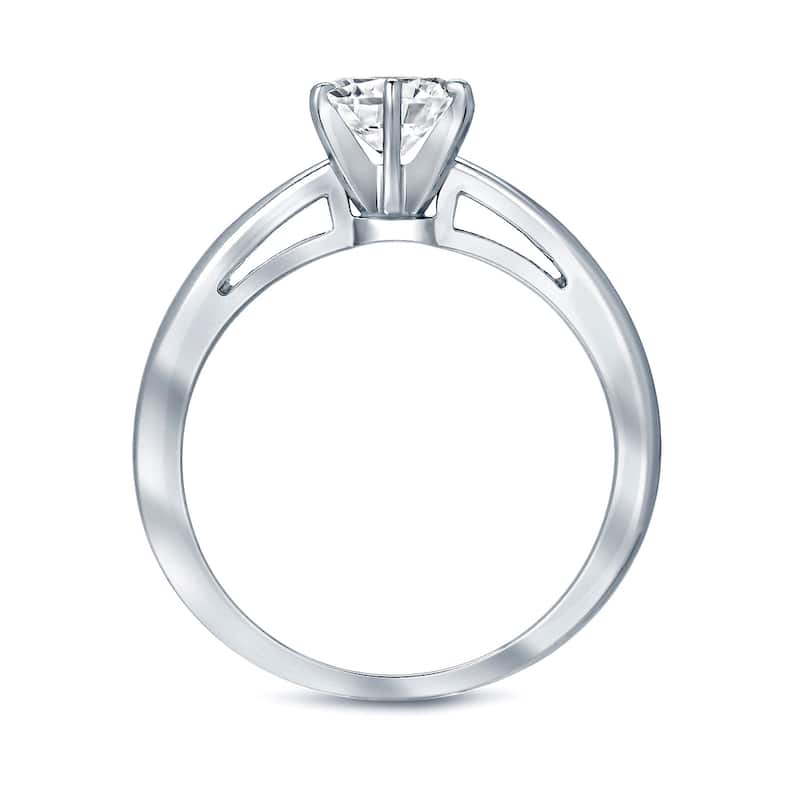 Auriya 14k Gold 1/3ctw Round Solitaire Diamond Engagement Ring 6-Prong