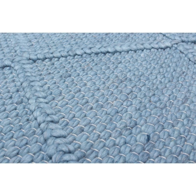 Braided weave Diamond Cream Wool Rug
