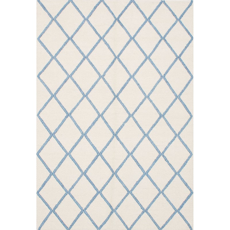 Braided weave Diamond Cream Wool Rug