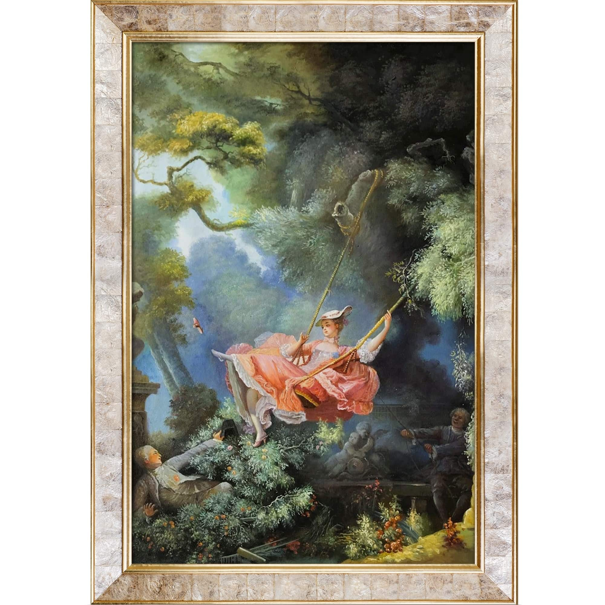 La Pastiche Jean Fragonard 'the Swing, C.1765' Hand Painted Framed 