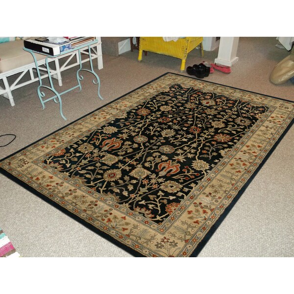 Julia Black Gold Wool Hand Tufted Area Rug 5 6 X 8 Julia Black Gold Wool Hand Tufted Area Rug 5 X27 6