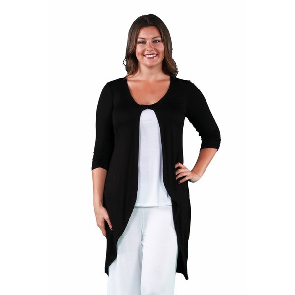 24/7 Comfort Apparel Women's Plus Size Front Twist Long Shrug