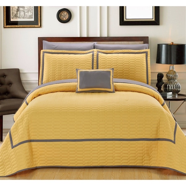 Chic Home Nero QIB Yellow Quilt 8-Piece Set