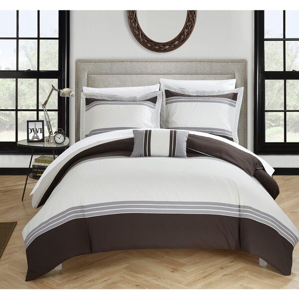 Chic Home Sawyer Brown Duvet 4-Piece Set