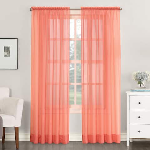 Orange Sheer Curtains Online At Our Best Window 918 Emily Sheer Voile Single Curtain Panel