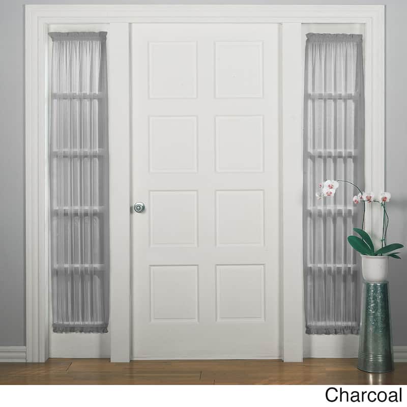 No. 918 Emily Voile Sheer Rod Pocket Door Sidelight Curtain Panel, Single Panel