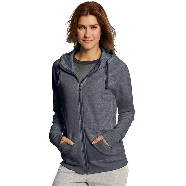 champion womens fleece full zip hoodie