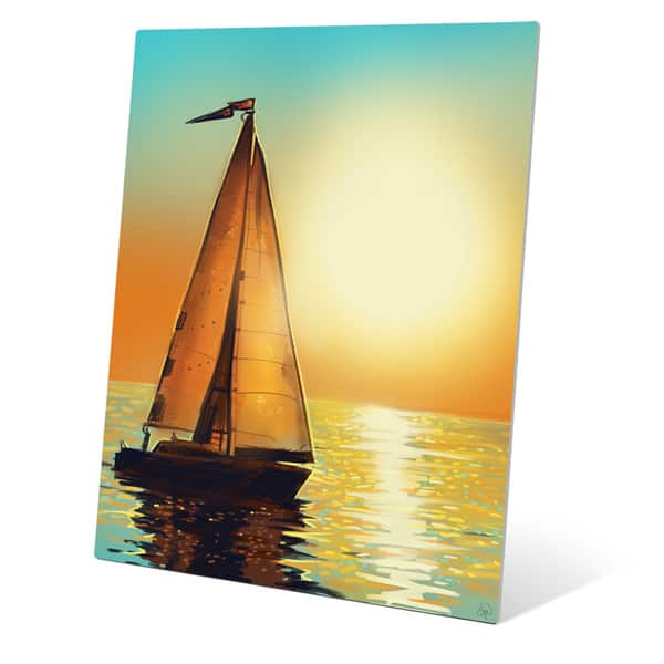 Sun Boat Wall Art on Metal - Overstock - 12361511