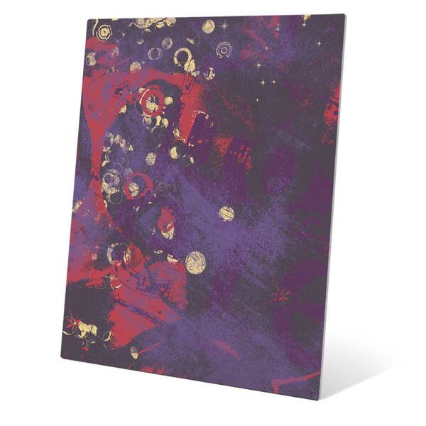 Contrast Material in Violet and Red Wall Art on Metal 12361554