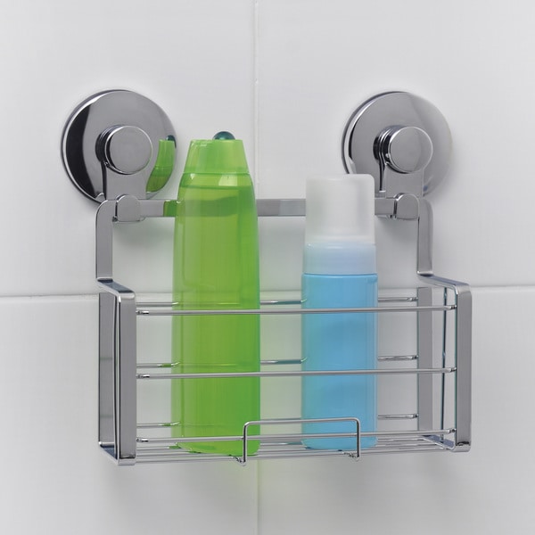 Brand New Everloc Push N' Loc Suction Cup White Finish Shower Caddy great deal!!