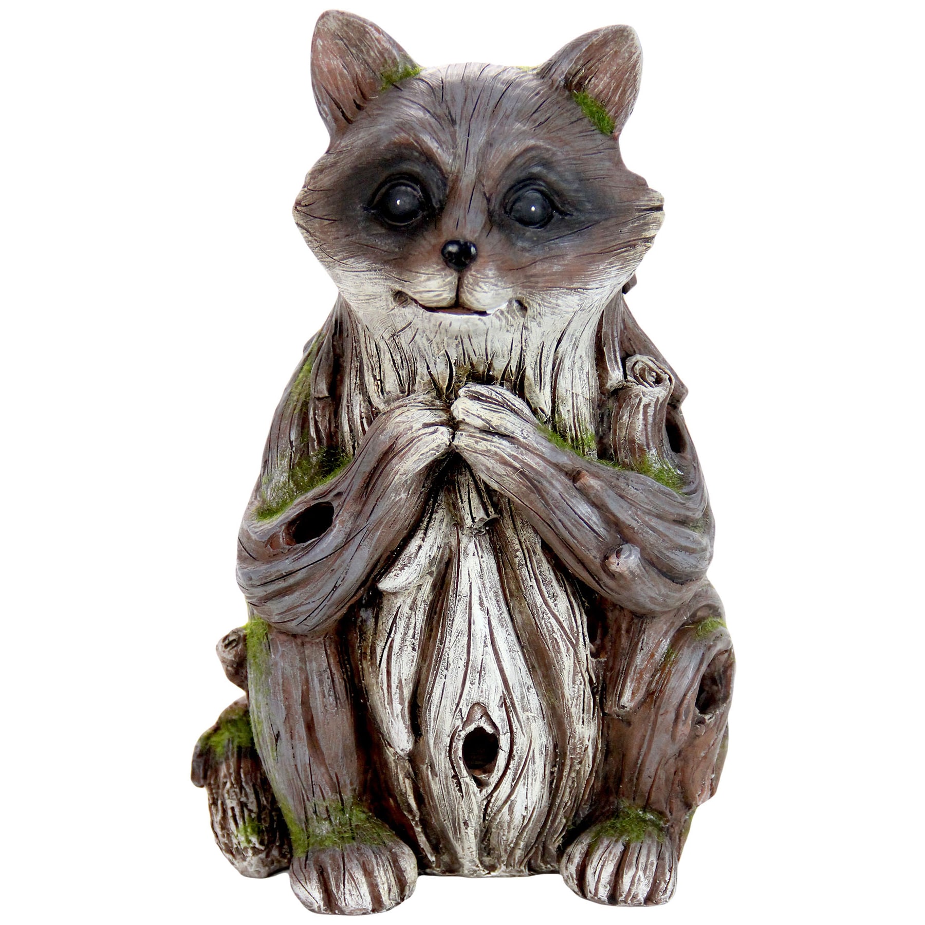 Exhart Multicolored Resin Solar Woodland Raccoon | eBay