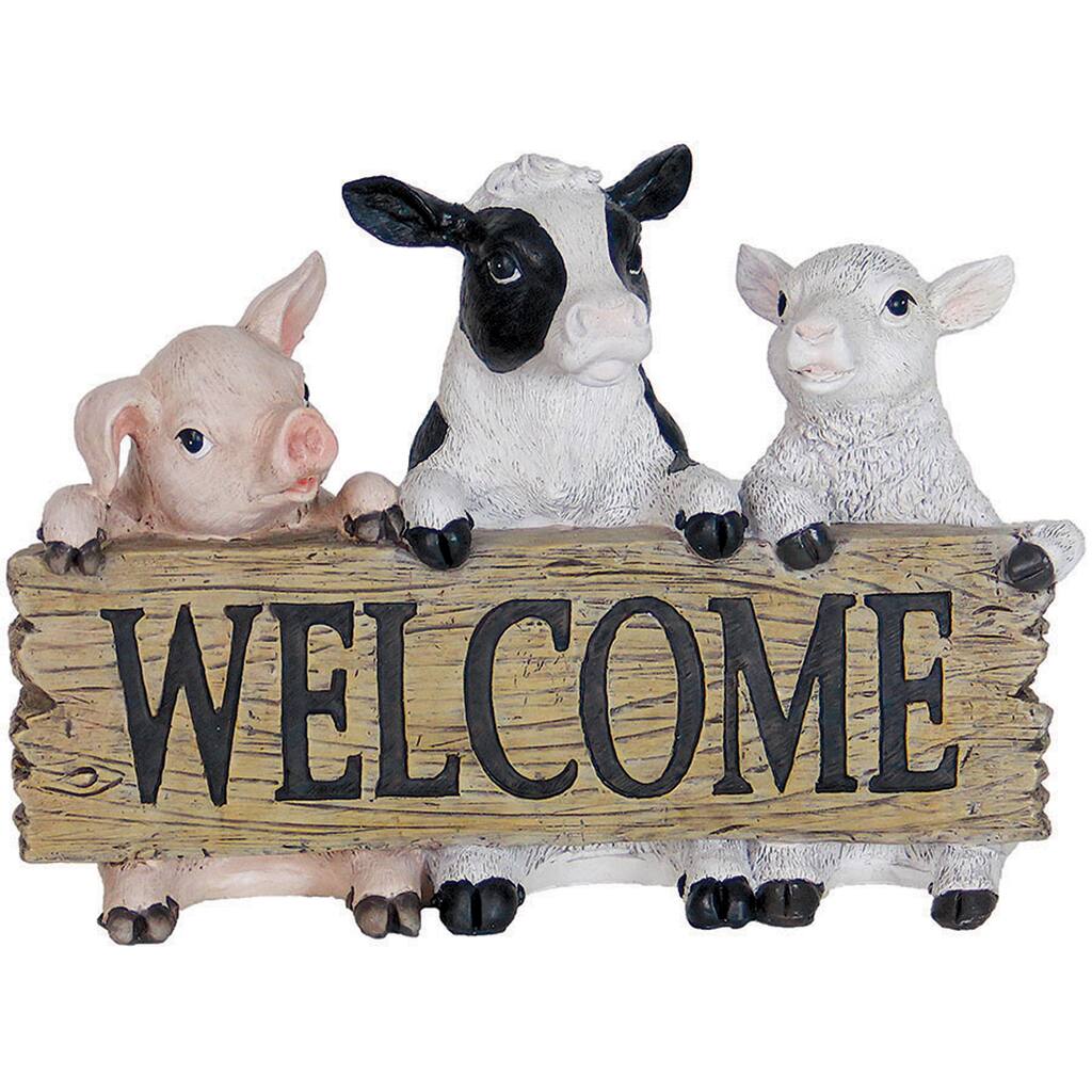 Exhart Farm Animals Welcome Resin Statue