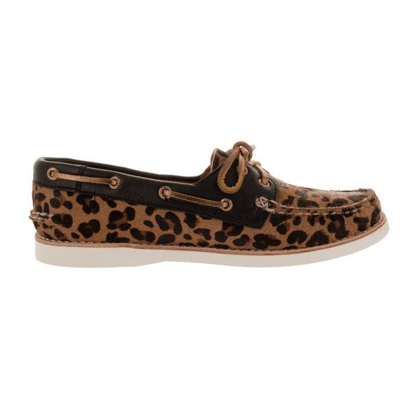 leopard sperrys women's