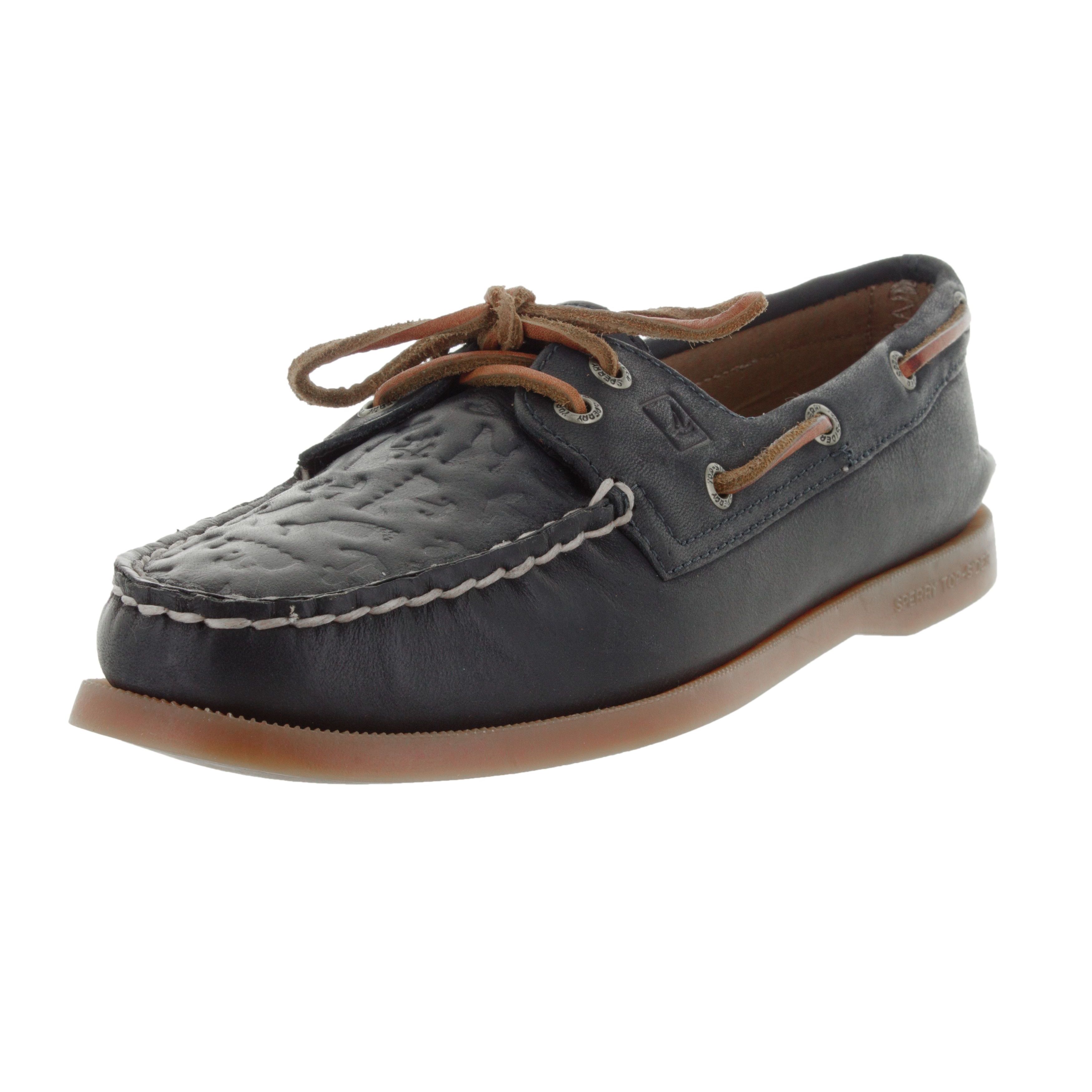 navy blue sperry boat shoes