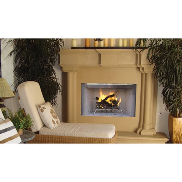 WRE3036 42-inch Stainless Steel Outdoor Superior Wood Burning Fireplace  with White Stack Brick