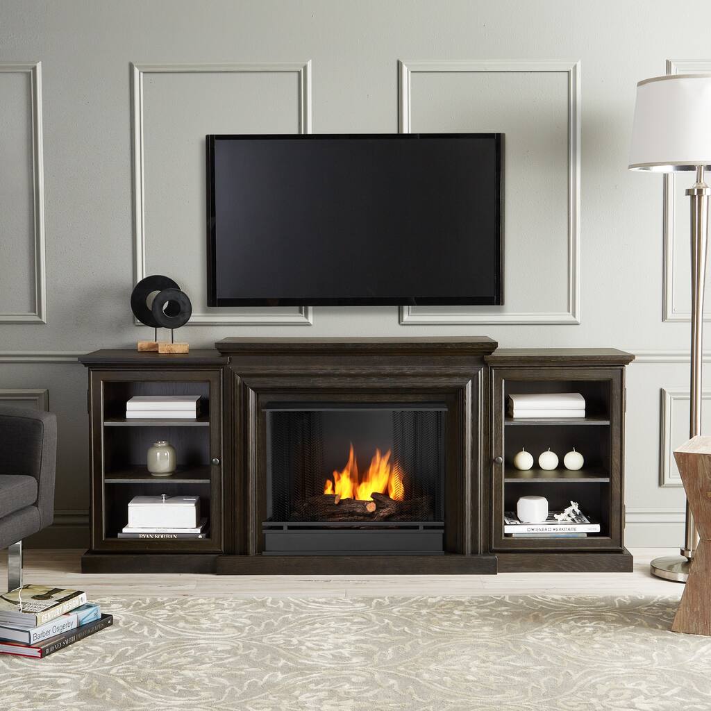 Frederick Grey Gel Fireplace Entertainment Center by Real Flame