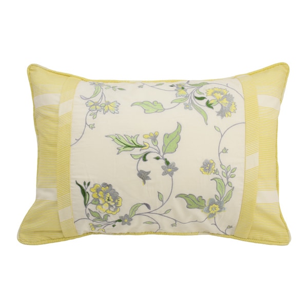 Waverly Paisley Verveine Embroidered Oblong Decorative Throw Pillow
